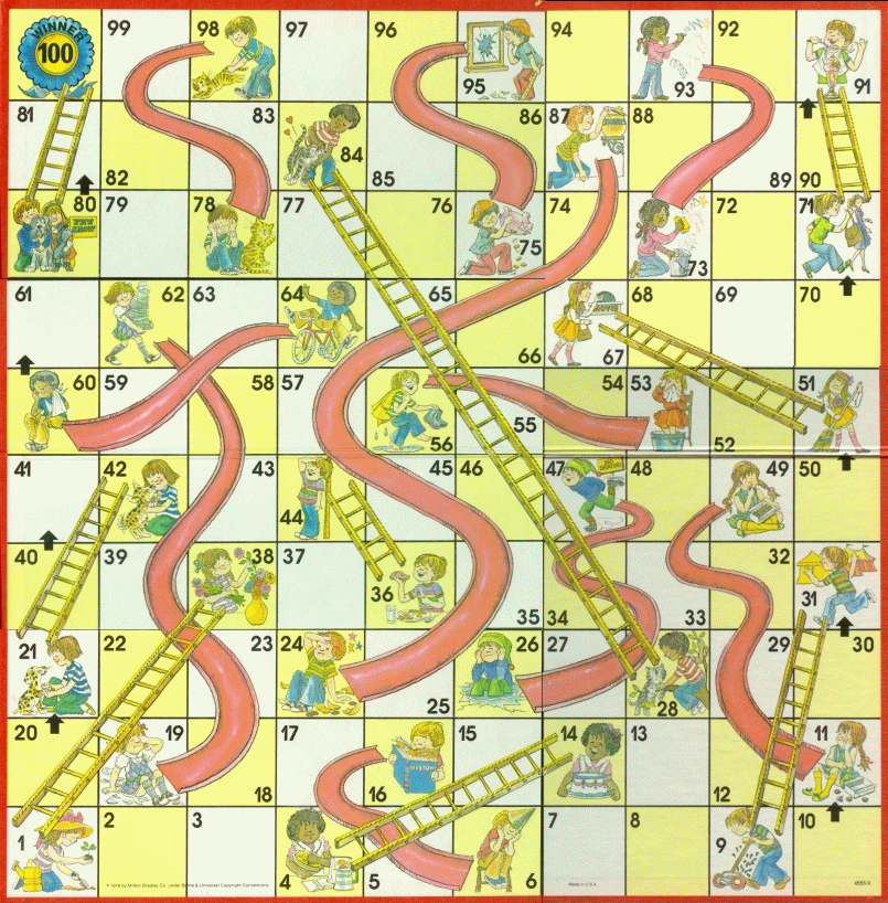 [img: Chutes and ladders game board]
